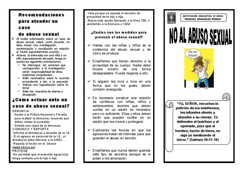 Triptico 1 de Acoso y Abuso | PDF | Abuso sexual