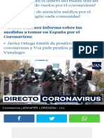 Coronavirus Pedro Sánchez Sobre Las Medidas Que Tomará España Última Hora, en Directo