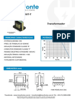 Transformador e fontes de 15W para frequências de 20-200kHz