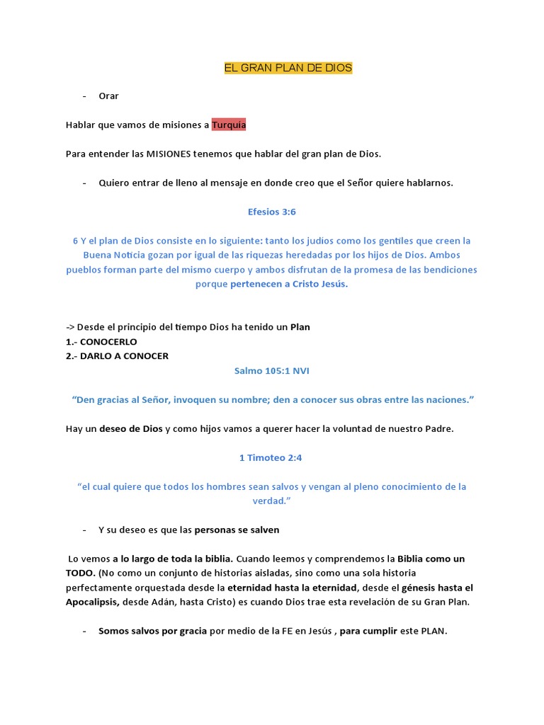 El Gran Plan de Dios para la Salvación | PDF | Jesús | Salvación