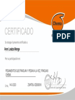 Certificate For Aron Loaiza Monge For - Asistencia y Certificado Chema