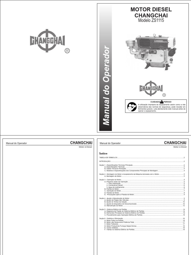 Manual Motor Changchai ZS 1115 V1.1 | PDF | Motores | Pistão