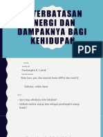 Keterbatasan Energi Dan Dampaknya Bagi Kehidupan