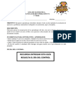 1ro Medio - Prácticas de Recuperación Marzo PDF