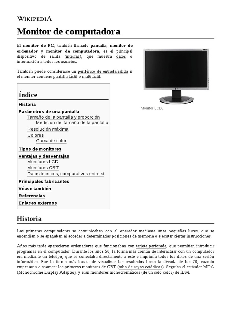 Monitor de Computadora | PDF | Monitor de computadora | Tecnología de ...