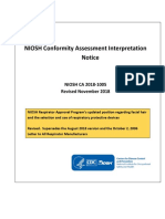 NIOSH Conformity Assessment Interpretation Notice: NIOSH CA 2018-1005 Revised November 2018