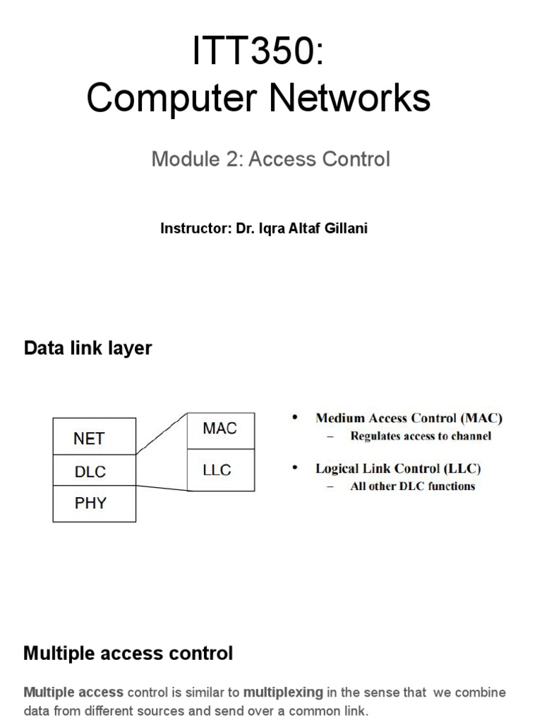 Medium Access Control Overview | PDF | Channel Access Method | Network ...