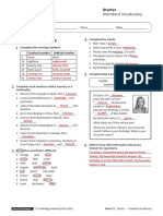 Vocabulary Standard Starter With Answers