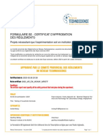 Formulaire B2 - Certificat D'Approbation Des Règlements