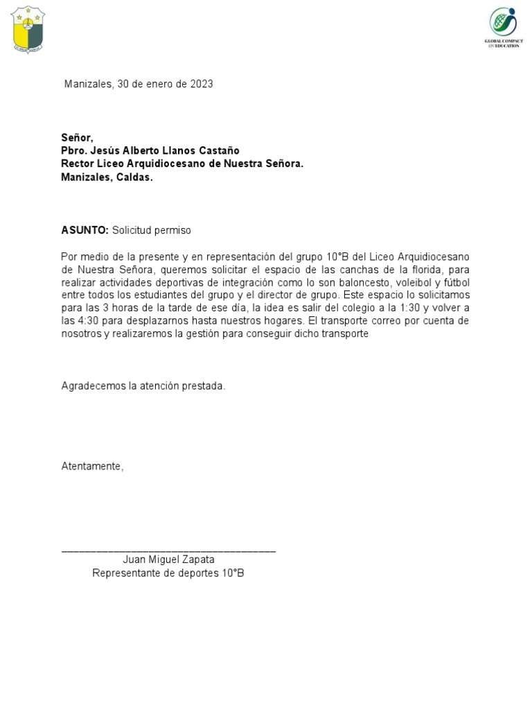 Formato Carta - Solicitudes (Lans 2023) | PDF