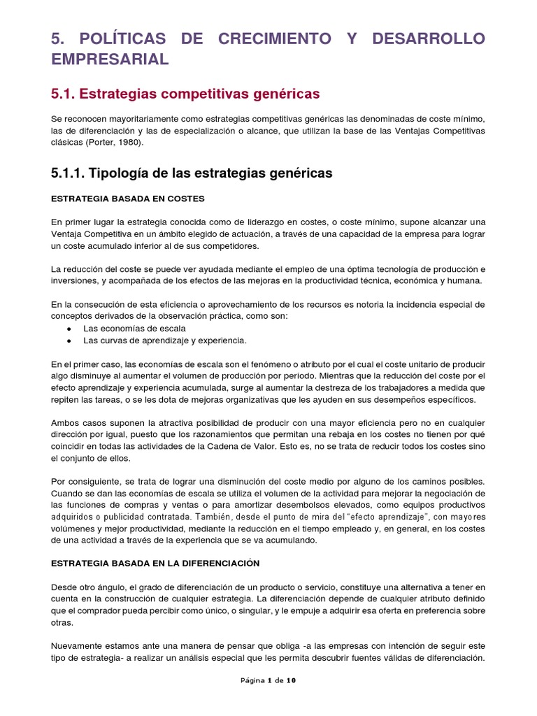 Políticas de Crecimiento y Desarrollo Empresarial | PDF | Mercado ...