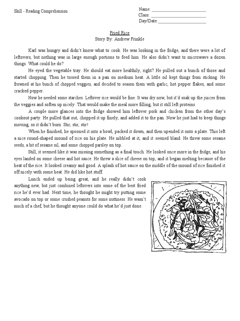 Comprehension - Fried Rice | PDF | Hot Sauce | Sauce