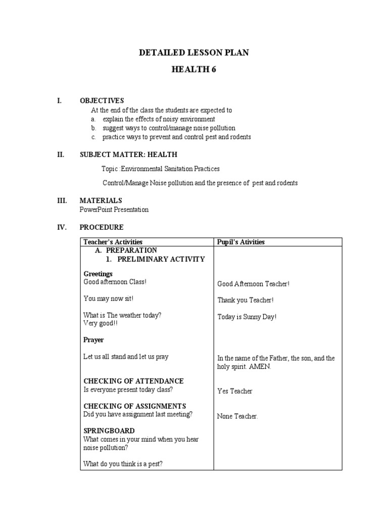 Lesson Plan on Pollution and Pests | PDF | Pest (Organism) | Rodent