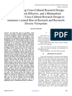 Operationalizing Cross-Cultural Research Design Practical, Cost-Effective, And a Minimalistic Application of Cross-Cultural Research Design to Minimize Cultural Bias in Research and Reconcile Diverse Viewpoints