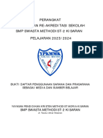 Daftar penggunaan  sarana dan prasarana sebagai media dan sumber belajar