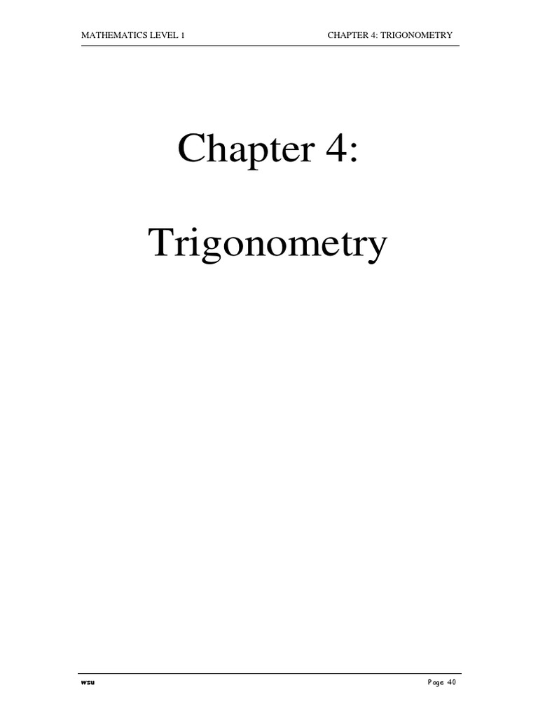 Trigonometry Chapter Overview | PDF | Trigonometry | Trigonometric ...