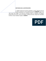 Constancia de instrucción sobre testigos de hecho