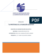 Ensayo - Importancia de La Planeación Educativa PDF