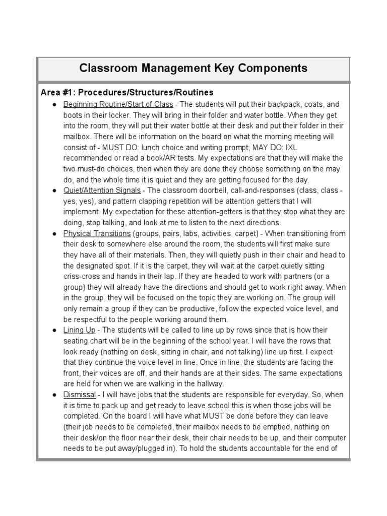 Effective Classroom Management Plan | PDF | Classroom | Classroom ...