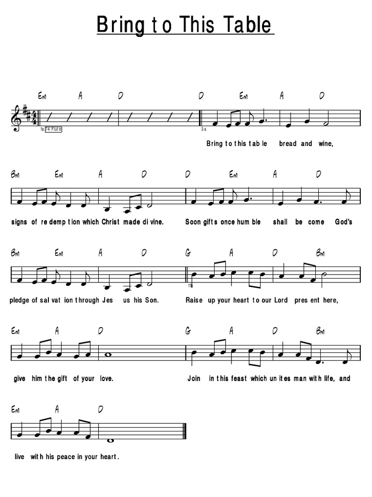 Bring to This Table: Lyrics & Music | PDF