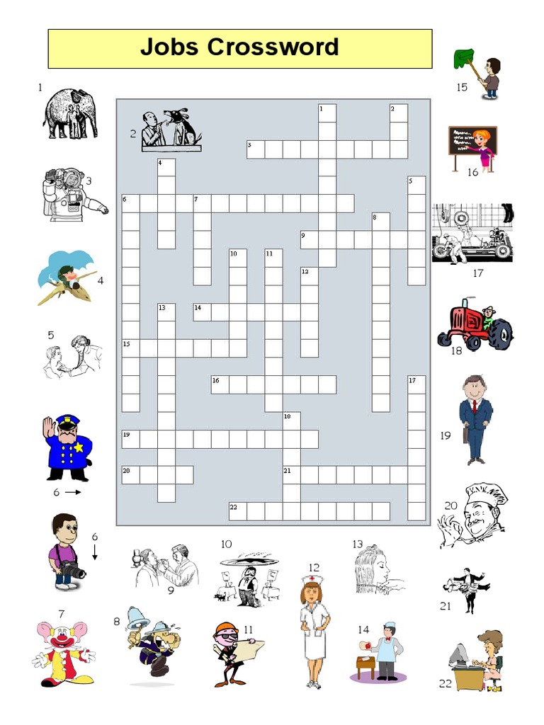 Atividade Crosswords About Jobs PDF