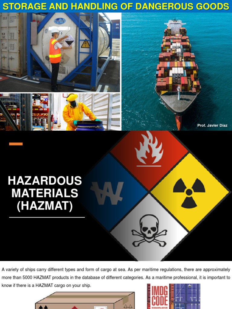 Storage and Handling of Dangerous Goods PDF Dangerous Goods Cargo