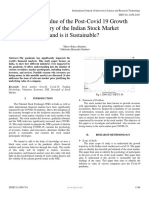 The True Value of The Post-Covid 19 Growth Trajectory of The Indian Stock Market and Is It Sustainable