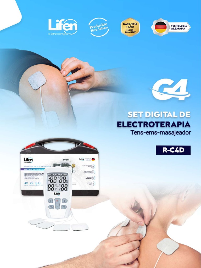 Eco-de Ems Electroestimulador Muscular Portátil, Compacto Fácil Uso, Lcd  Azul , 8 Programas