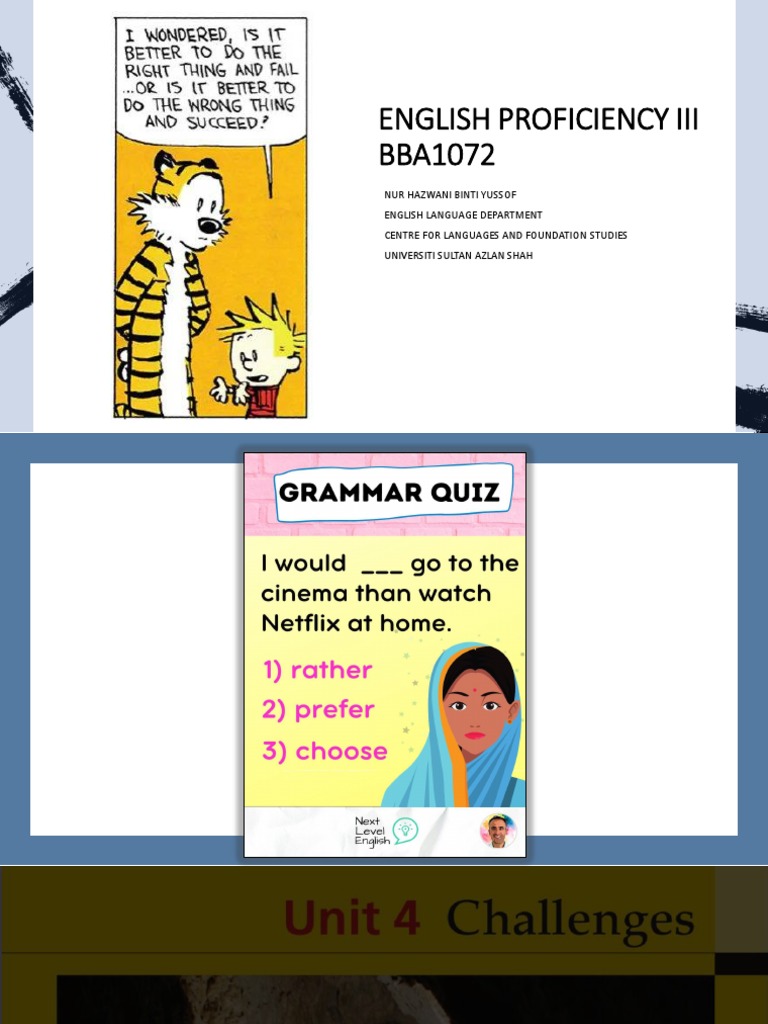 Lesson+8 Week+9+ (Unit+4+-+challenges Part+ii) | PDF | Foreign Language ...