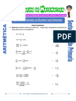 Ejercicios de Operaciones Combinadas Con Decimales Hasta Centesimos para Sexto de Primaria