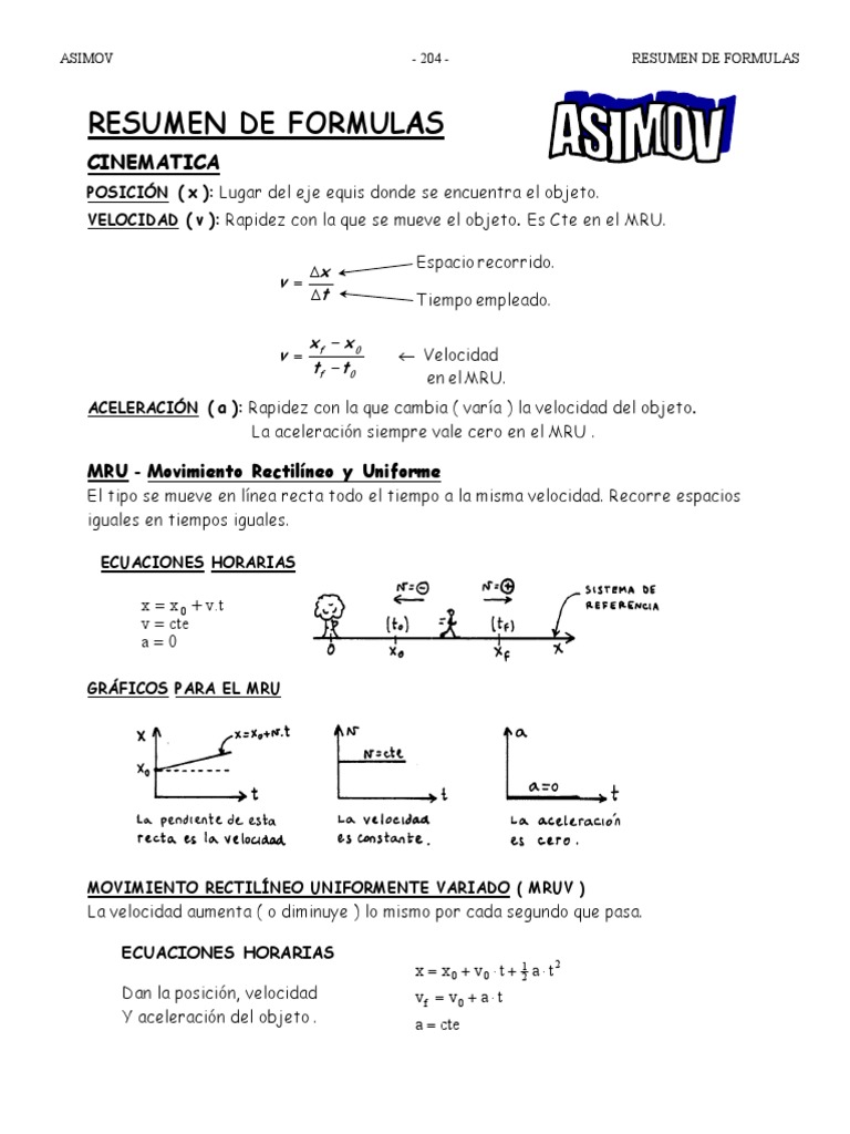 Formulas biofisica 1ra parte | PDF