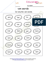 Am Word Family Worksheet 10 PDF