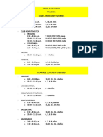 Horario Centro Integral de Desarrollo Deportivo Inicio 10 Enero