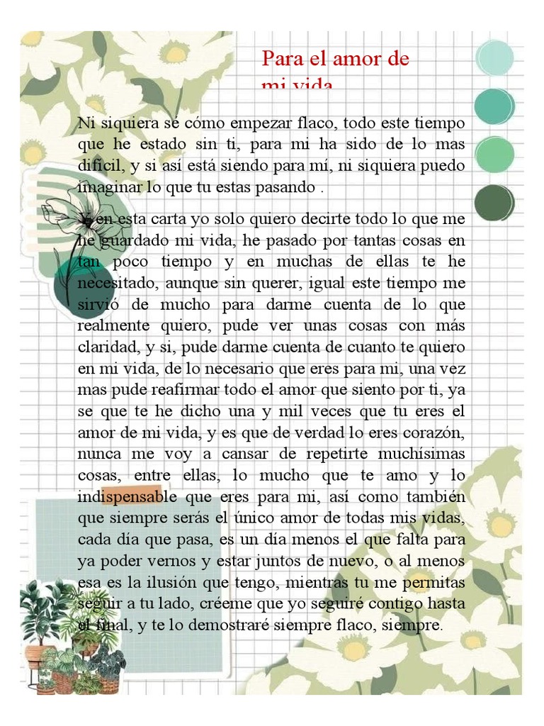 Para El Amor de Mi Vida | PDF