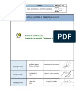 Listado de Materiales o Insumos Quimicos