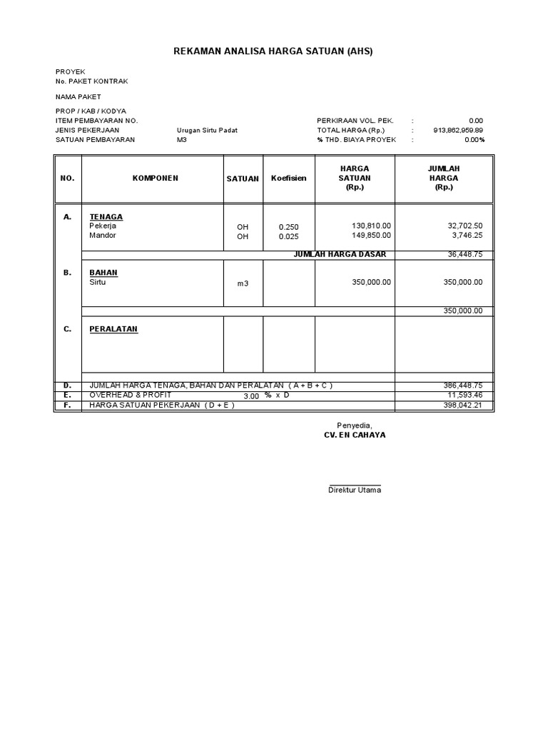 Harga Satuan Pasangan Batu Mortar | PDF