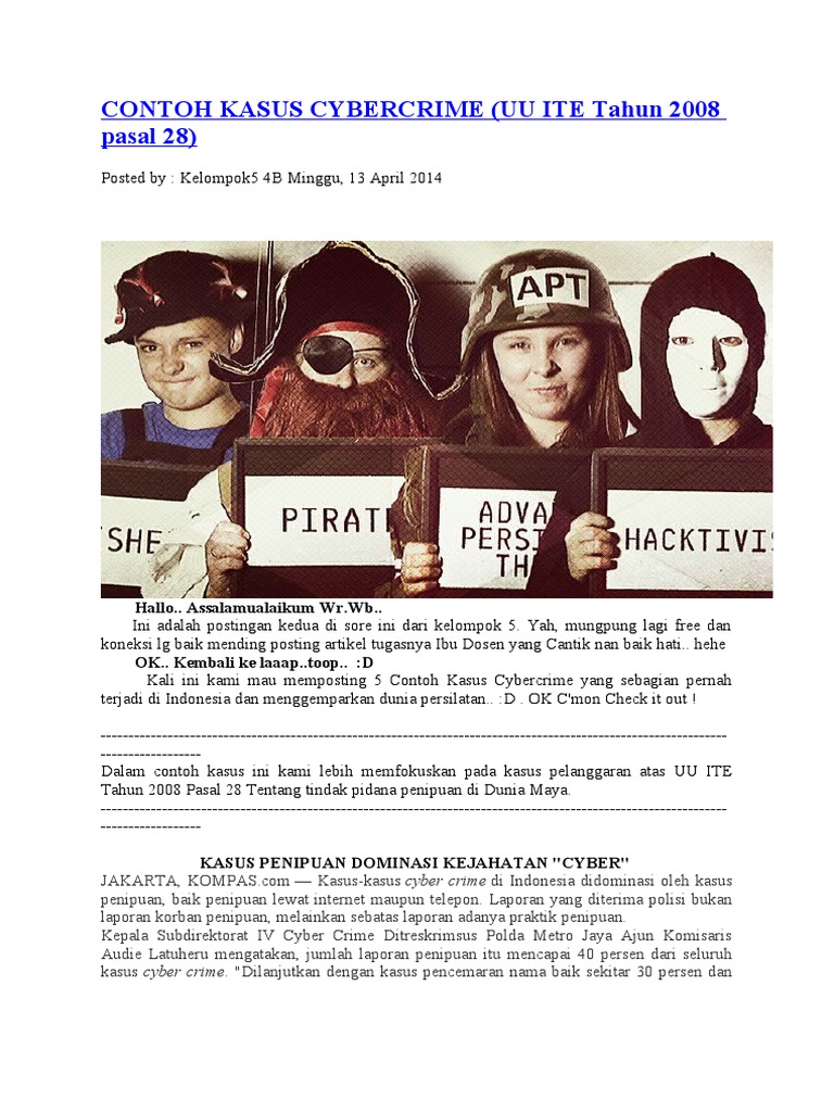 Contoh Kasus Cybercrime | PDF