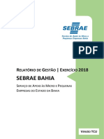 Relatório de Gestão Sebrae Bahia 2018