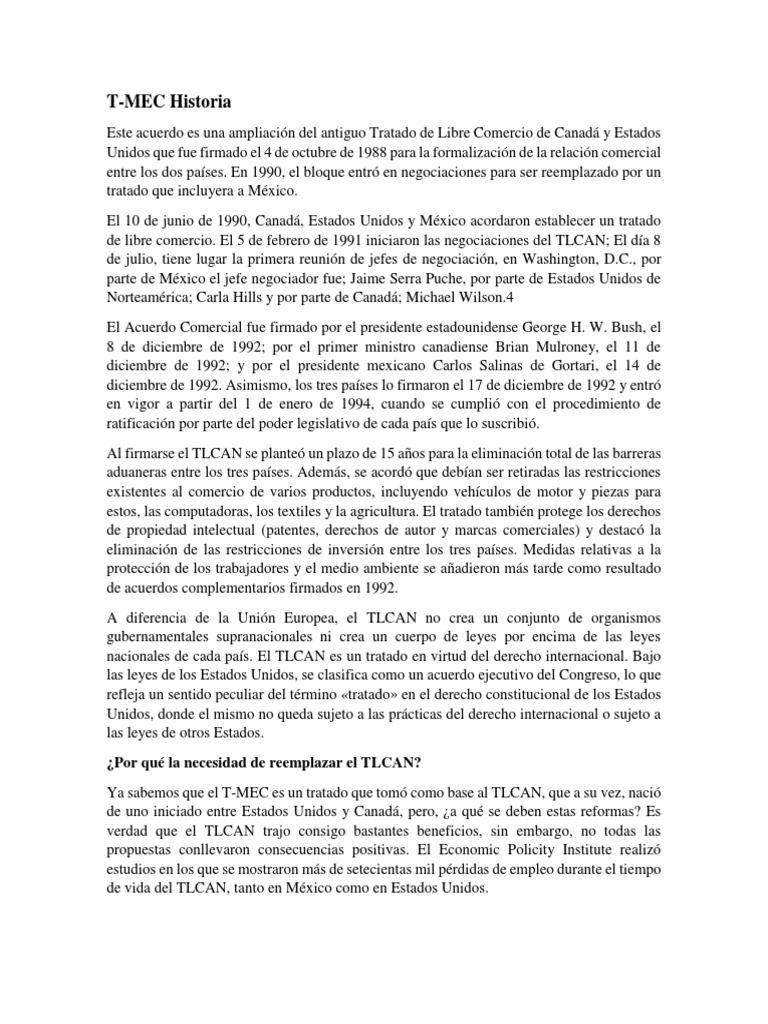 T MEC | PDF | Tratado de Libre Comercio Norteamericano | Gobierno