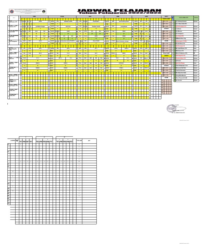 JADWAL PELAJARAN 22 -23.pdf | PDF