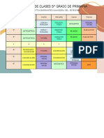 Horario Escolar 5to Grado