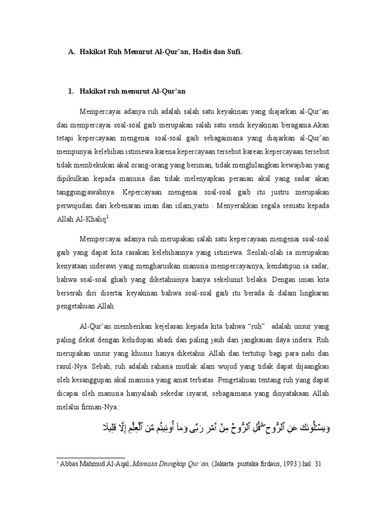 Hakikat Ruh Dan Daya Ruhani | PDF