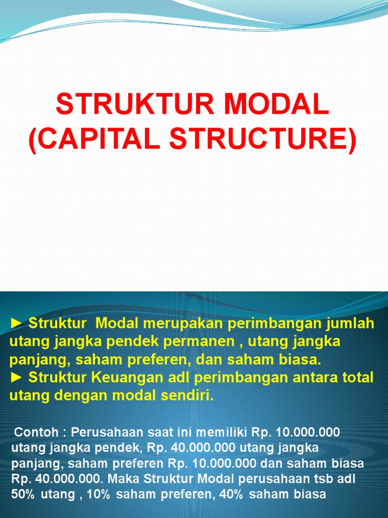 Struktur Modal Optimal Perusahaan | PDF | Pengelolaan Keuangan & Uang ...