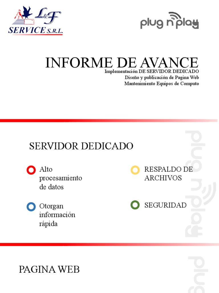 Avance en Servidor y Web de LYF Services | PDF