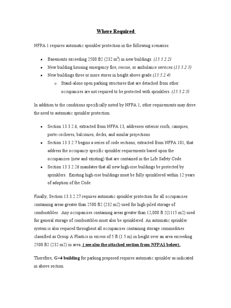 Automatic Sprinkler Systems, Where Required PDF