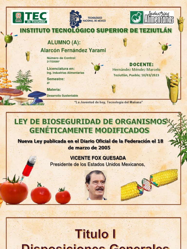 Ley Bioseguridad de OGM | PDF | Organismo genéticamente modificado ...