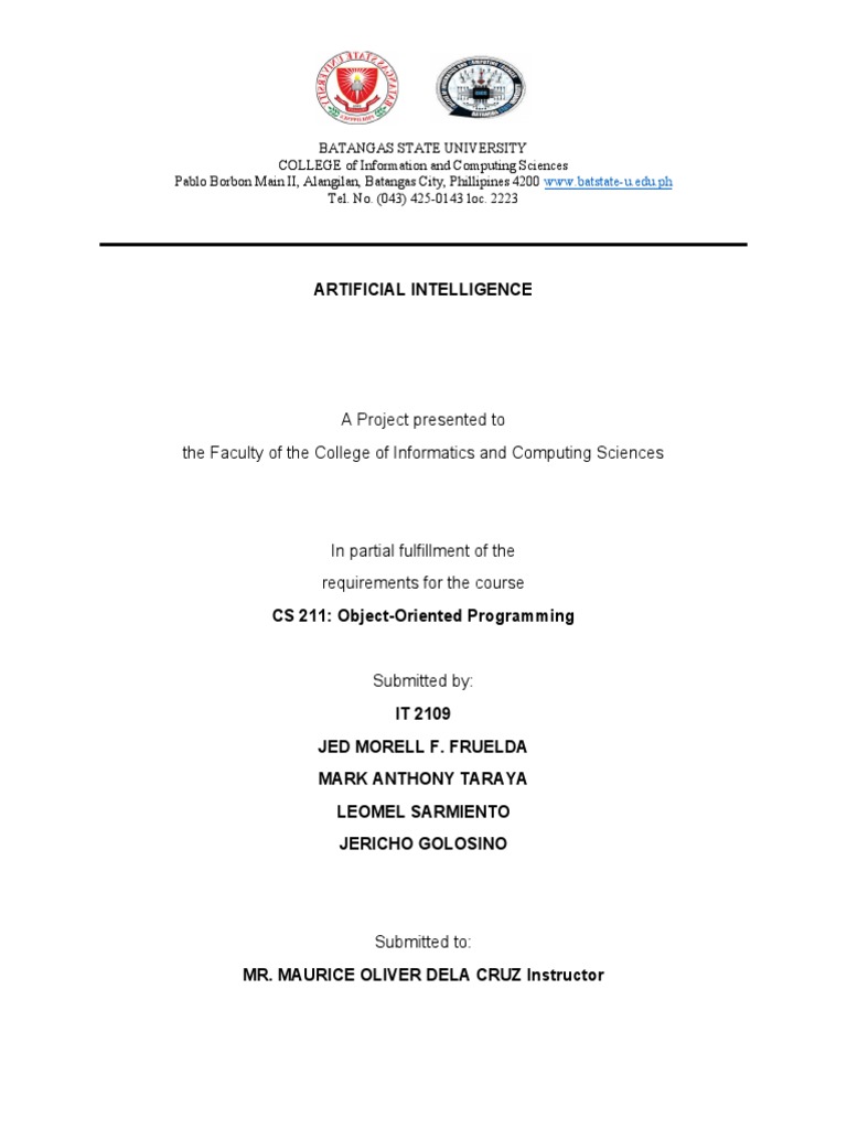 AI Project Overview and Requirements | PDF | Artificial Intelligence ...