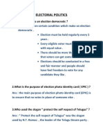 NOTES - Electoral POLITICS