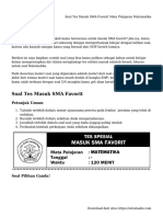 Soal Tes Masuk SMA Favorit Mata Pelajaran Matematika