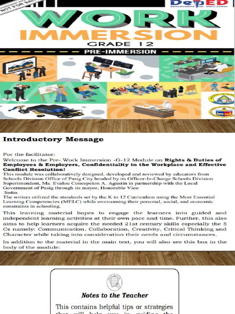 WORK IMMERSION Mod 4-6 | PDF